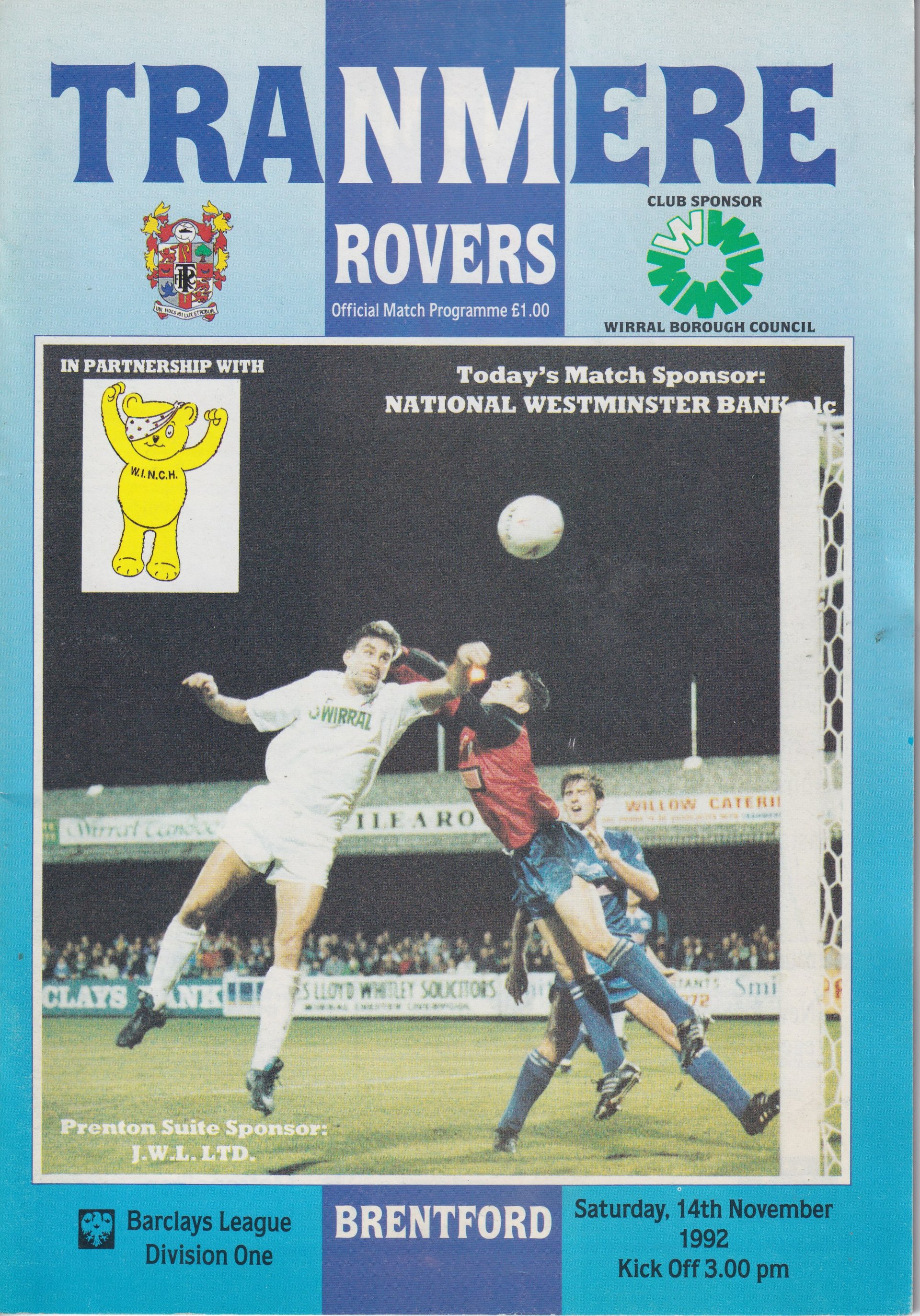 Tranmere Rovers v Brentford match programme